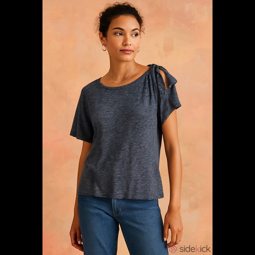 NWT Anthropologie Deletta knot shoulder cotton top